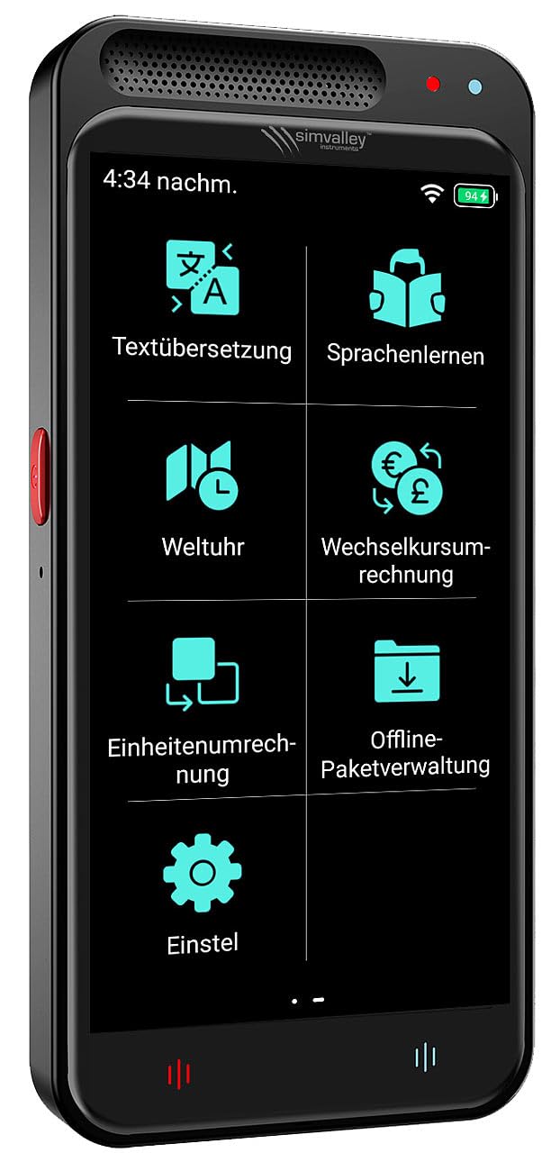 simvalley MOBILE Mobiler Übersetzer: Mobiler KI-Echtzeit-Sprachübersetzer, 139 Sprachen, ChatGPT-Ass