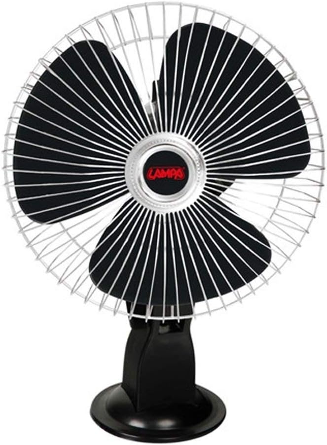 Lampa Ventilator Chrom-Optik mit Saugnapf 20cm 24V, Schwarz (Schwarz)