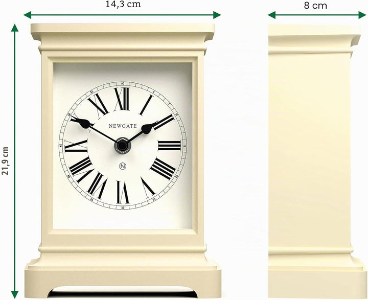 NEWGATE® Time Lord Kaminsims Uhr | Klassisches Design Einer kutschenuhr | Blasscreme | Römische ziff