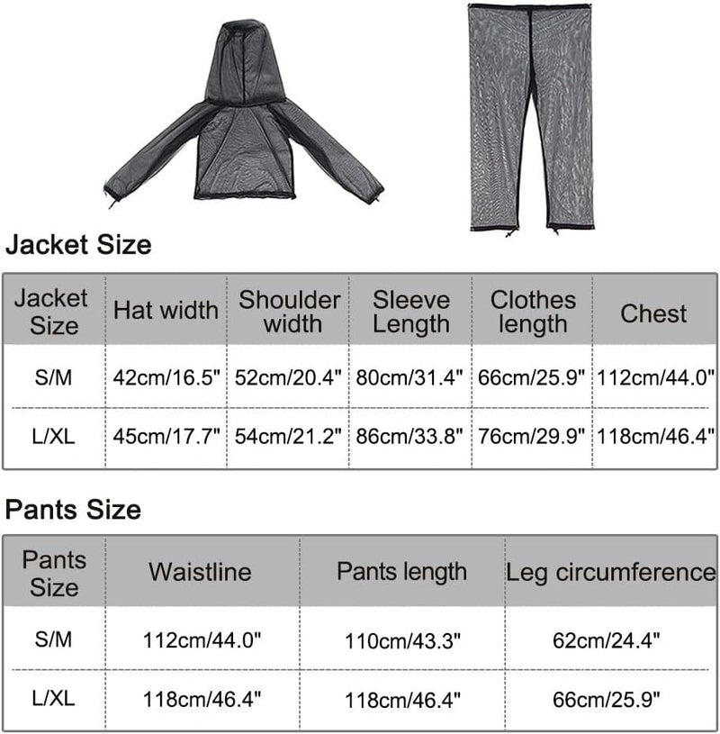 Moskito Anzug, 4 Stück ultrafeiner Mücken Schutzanzug, atmungsaktive Mückenschutz Kleidung mit Kapuz
