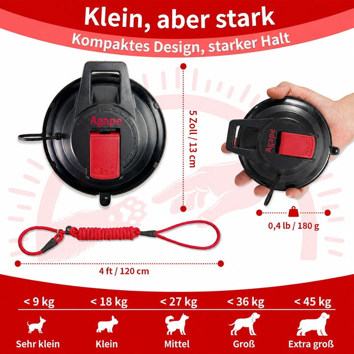 Agape Starker Badesaugnapf für Hunde &amp; Katzen mit Fixierleine | Wiederverwendbarer Badehalter für Hu