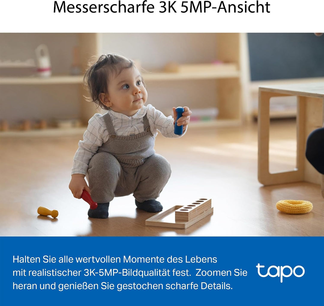 Tapo C230 3K 5MP Überwachungskamera innen 360°, WLAN 2,4GHz, KI-Erkennung, Nachtsicht, Bewegungserke