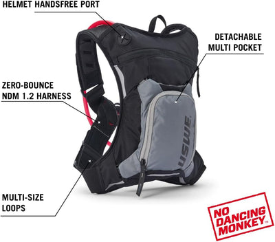USWE Moto Hydro Hydration Pack - with Water Bladder, a High End, Bounce Free Backpack for Enduro and