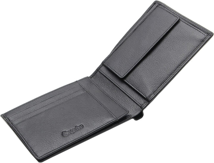 Esquire Duo Geldbörse Leder 12,5 cm Schwarz, Schwarz
