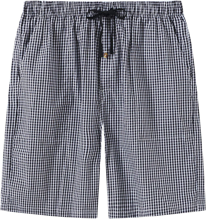 MoFiz Herren Kurze Pyjamahose Baumwolle Schlafshorts Karierte Schlafanzughose Freizeithose Karo Loun
