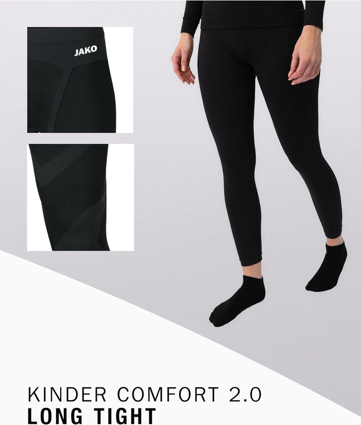 JAKO Comfort 2.0 Long Tight Unisex XXS Schwarz, XXS Schwarz