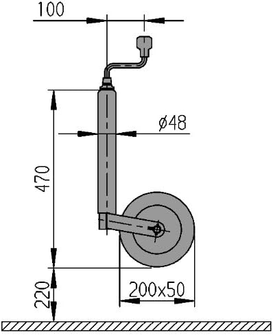 AL-KO Stützrad 50mm Nr. 1224351 mit Fussbremse 150 kg