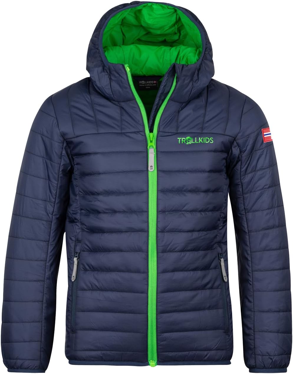 Trollkids Kinder Steppjacke Eikefjord 92 Marineblau/Hellgrün, 92 Marineblau/Hellgrün
