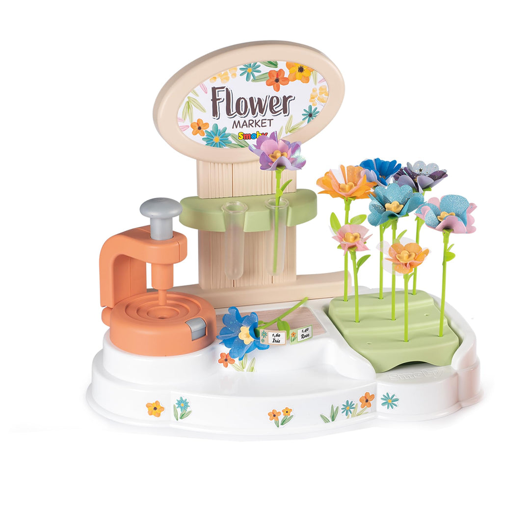 Smoby - Kreativ-Set Flower Market - Bastelset zur Herstellung von individuellen Stoff-Blumen und Blu