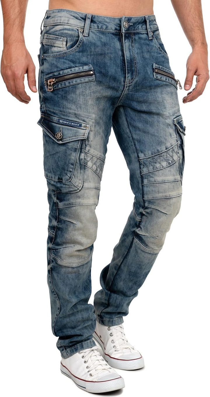 Cipo & Baxx Herren Jeans – Stylische Denim-Mode mit einzigartigem Design, Slim-Fit & Regular-Fit, Bi