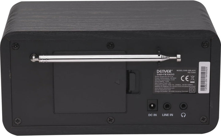 Denver DAB-30 DAB+ Radio mit FM Tuner und Weckerfunktion, Schwarz