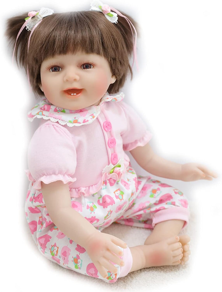 ZIYIUI 55cm 22Zoll Reborn Babypuppe wie Echtes Baby Weiche Silikon Vinyl echt Babypuppen Lebensechte