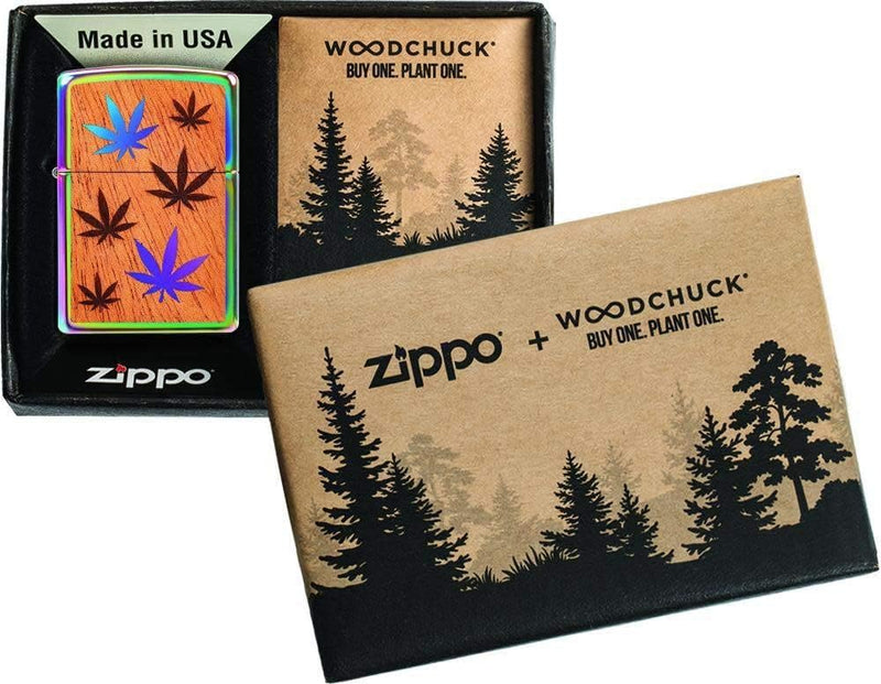 Zippo 29903 Unisex Woodchuck Leaves, Walnut Emblem Feuerzeug, Mehrfarbig, Regular