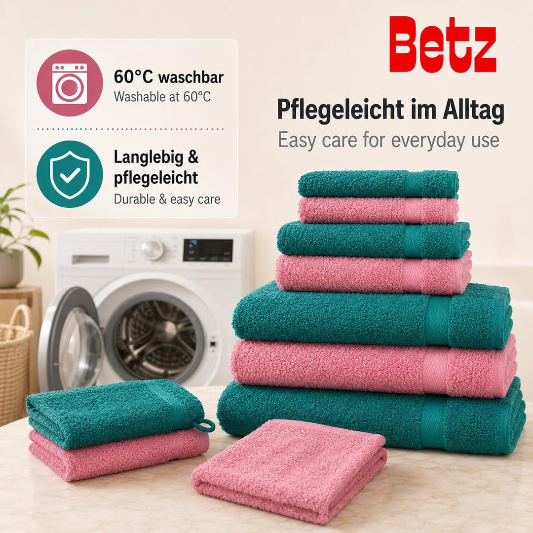 Betz 10-TLG. Handtuch-Set Premium 100% Baumwolle 2 Duschtücher 4 Handtücher 2 Gästetücher 2 Waschhan