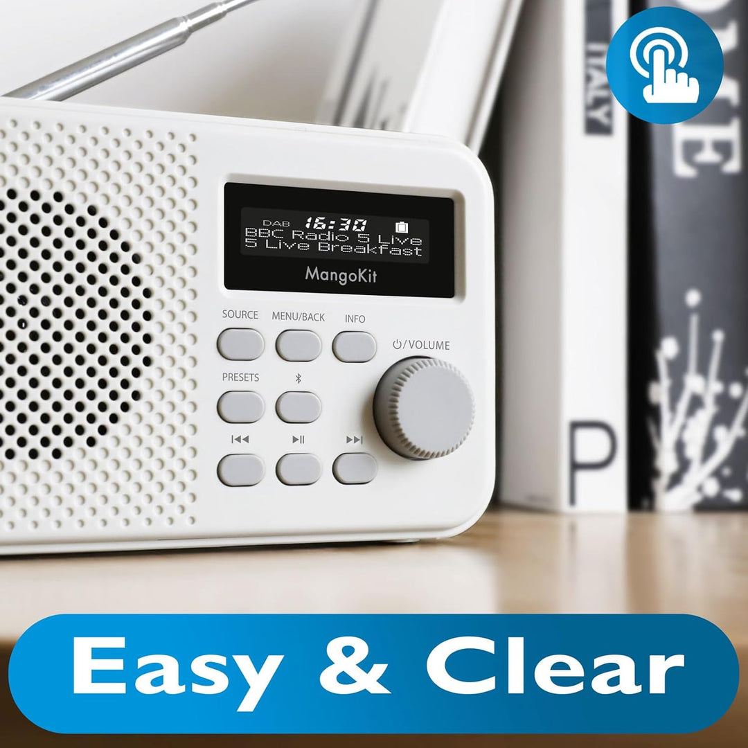 MD2 PLUS Tragbares DAB/DAB+/UKW Digitalradio,Bluetooth-Streaming,40 Speicherplätze,Klares Display,Ko