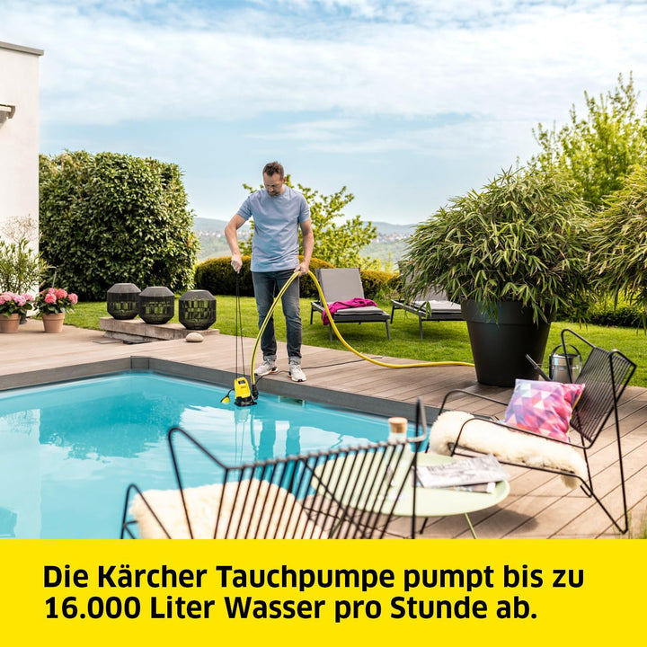 Kärcher SP 16.000 Dual flachsaugende Schmutzwasser-Tauchpumpe, Fördermenge: 16.000 l/h, Eintauchtief