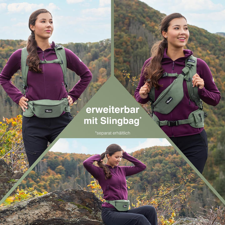 Valkental - Innovativer Rucksack mit perfekter Aufteilung (22L) Erweiterbares Volumen (Kein Schwitze