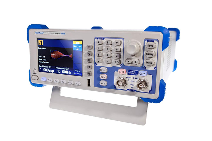 PeakTech 4125 - 1µHz - 25MHz Arbitrary Waveform Generator, 2-Kanal Arbiträrgenerator, 200 MHz Freque