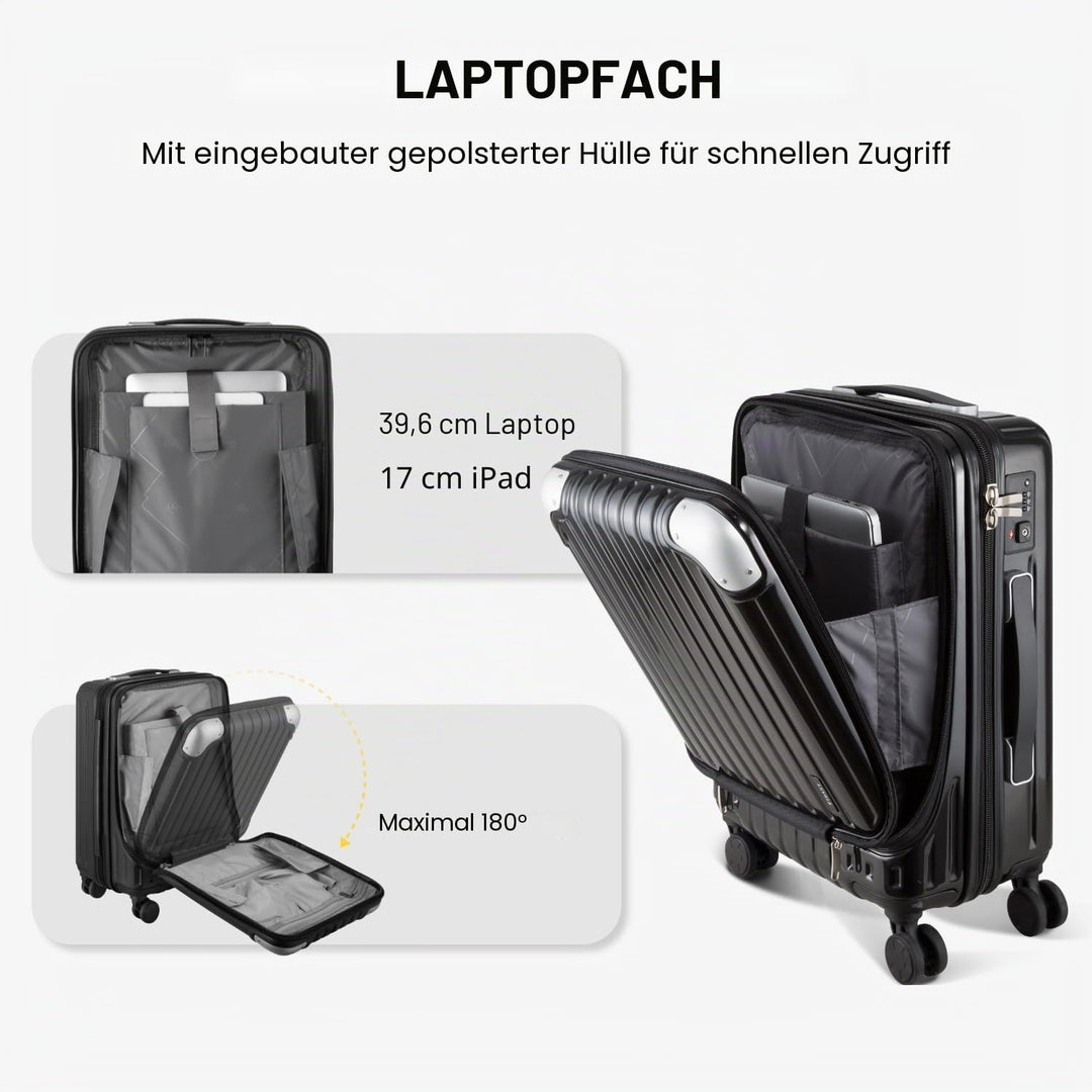 LEVEL8 Koffer Trolleys Hartschalen Leicht ABS+ PC Handgepäck Hartschalen-Koffer Trolley Rollkoffer R