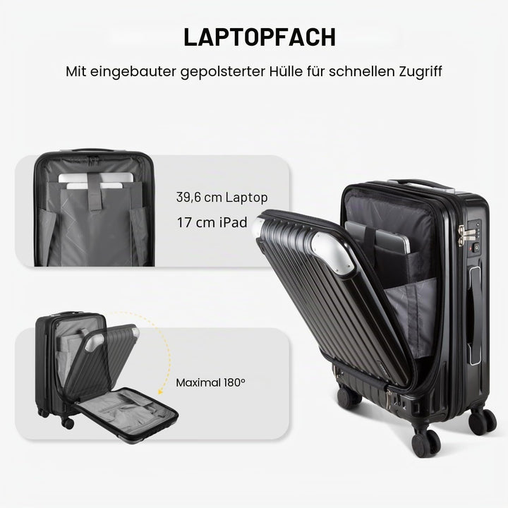 LEVEL8 Koffer Trolleys Hartschalen Leicht ABS+ PC Handgepäck Hartschalen-Koffer Trolley Rollkoffer R