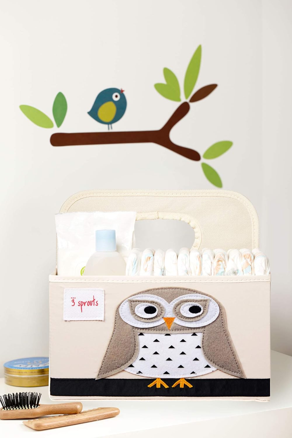 3 Sprouts - Wickeltasche Organizer - Baby Windel Caddy für Wickelutensilien - Wickelkorb & Wickelorg