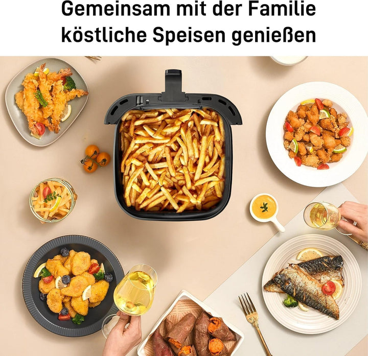 Heissluftfritteuse 8,5L XXL Airfryer 1800W Touchscreen 12 Automatikprogramme Sichtfenster & Temperat
