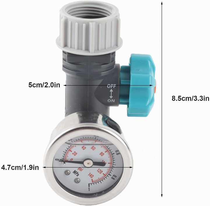 AYNEFY Wasserdruckventil, G3/4 Zoll, verstellbares Wasserdruckregelventil mit Manometer, Gewächshaus