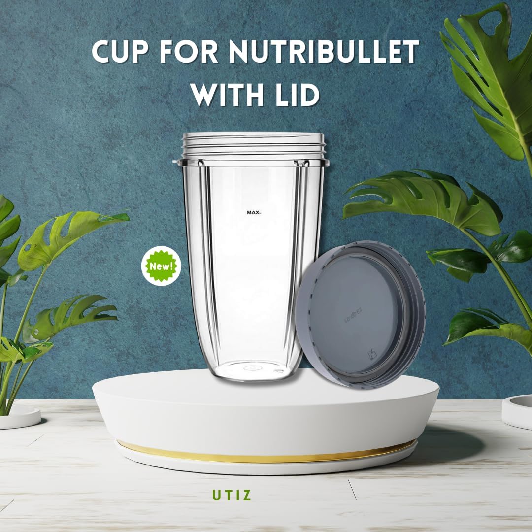 Utiz Kleiner Becher mit flachem Deckel für Nutribullet 600 W 900 W Mixer-Entsafter (510.3 g) Nutribu