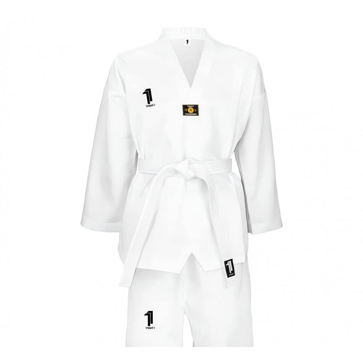 Taekwondo Dobok Club bestickt, weisser Kragen 170 Weiss, 170 Weiss