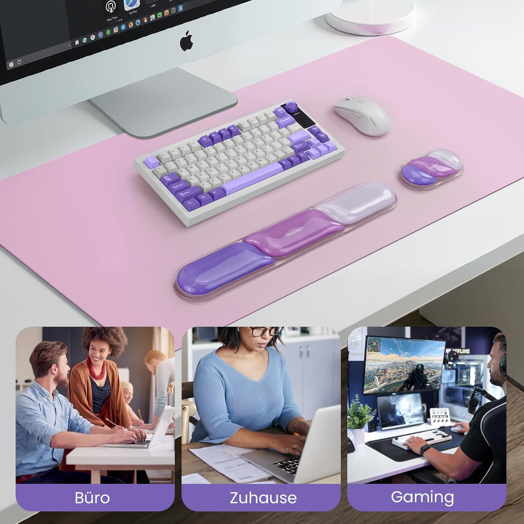 TECKNET Gel Handgelenkauflage für Tastatur und Maus, Ergonomische Handballenauflage zur Tippschmerzl
