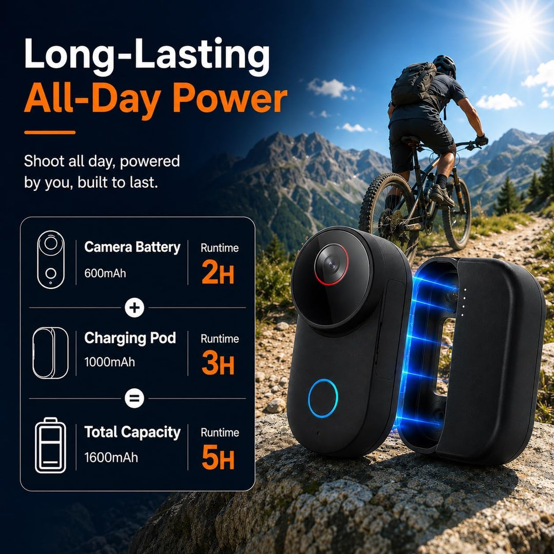 4K Ultra HD Action Cam, 6-Achsen elektronische Bildstabilisierung, 154° Weitwinkelobjektiv, wasserdi