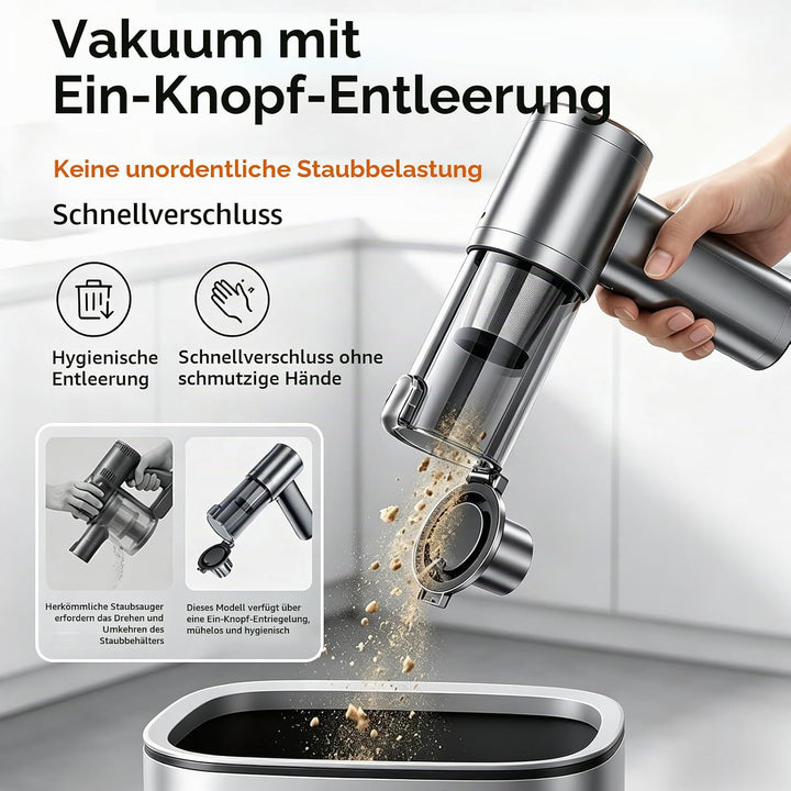 SCOVEE Handstaubsauger,Autostaubsauger,Tastatur-Staubsauger,26000Pa Starke Saugkraft mit 1-Knopf-Sel