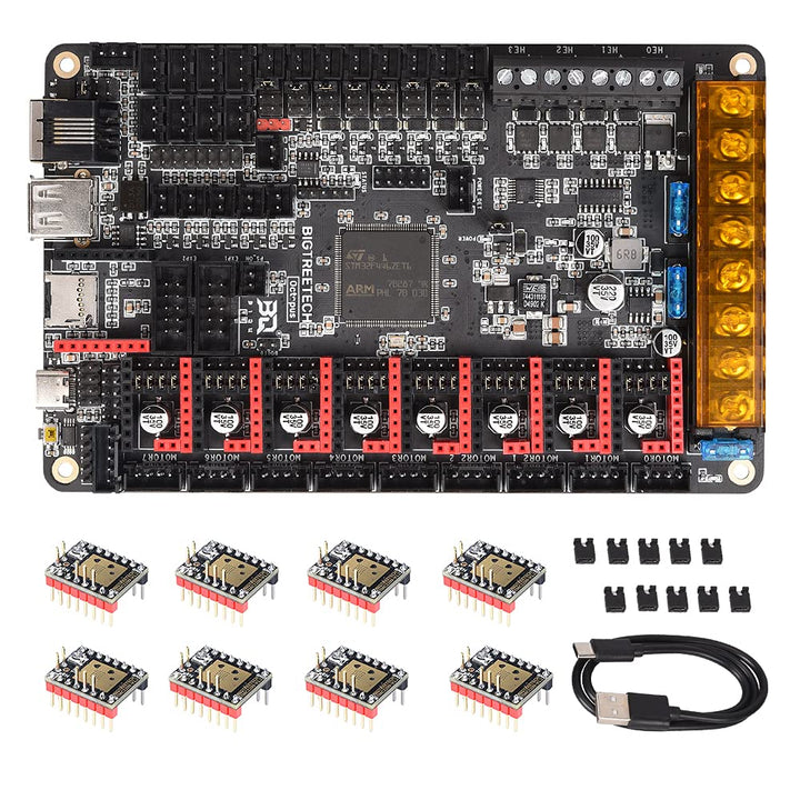 BIGTREETECH Octopus V1.1 Steuerplatine mit 8pcs TMC2208 UART, 32 Bit Kompatibler Touchscreen der TFT