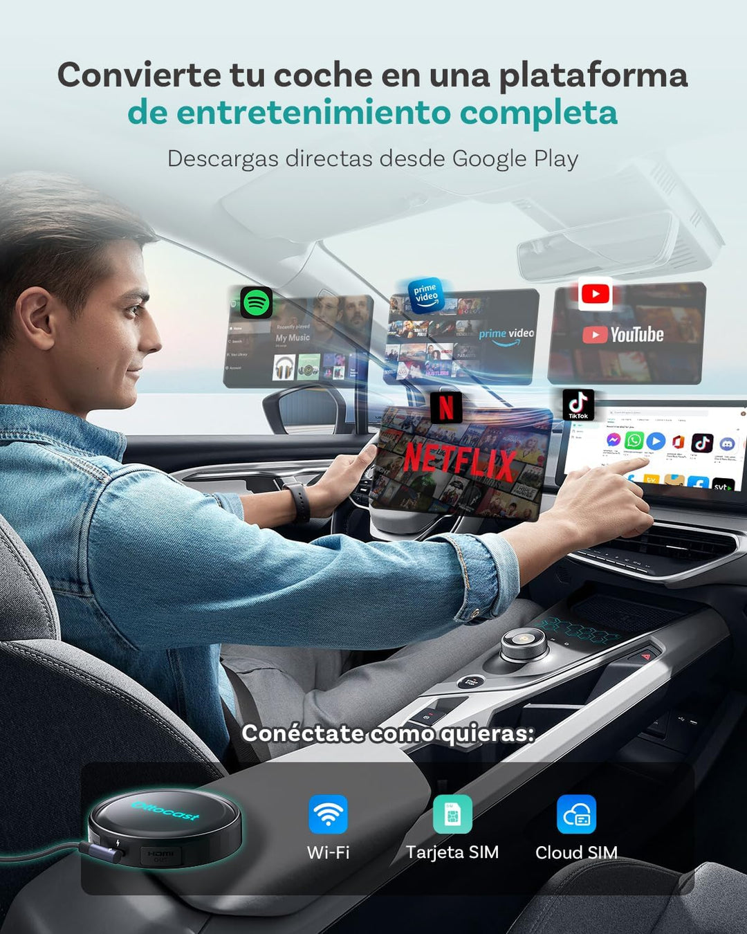 (2026 Neu) OTTOCAST P3 Pro CarPlay AI Box mit Fernbedienung, 3-in-1 Wireless CarPlay & Android Auto