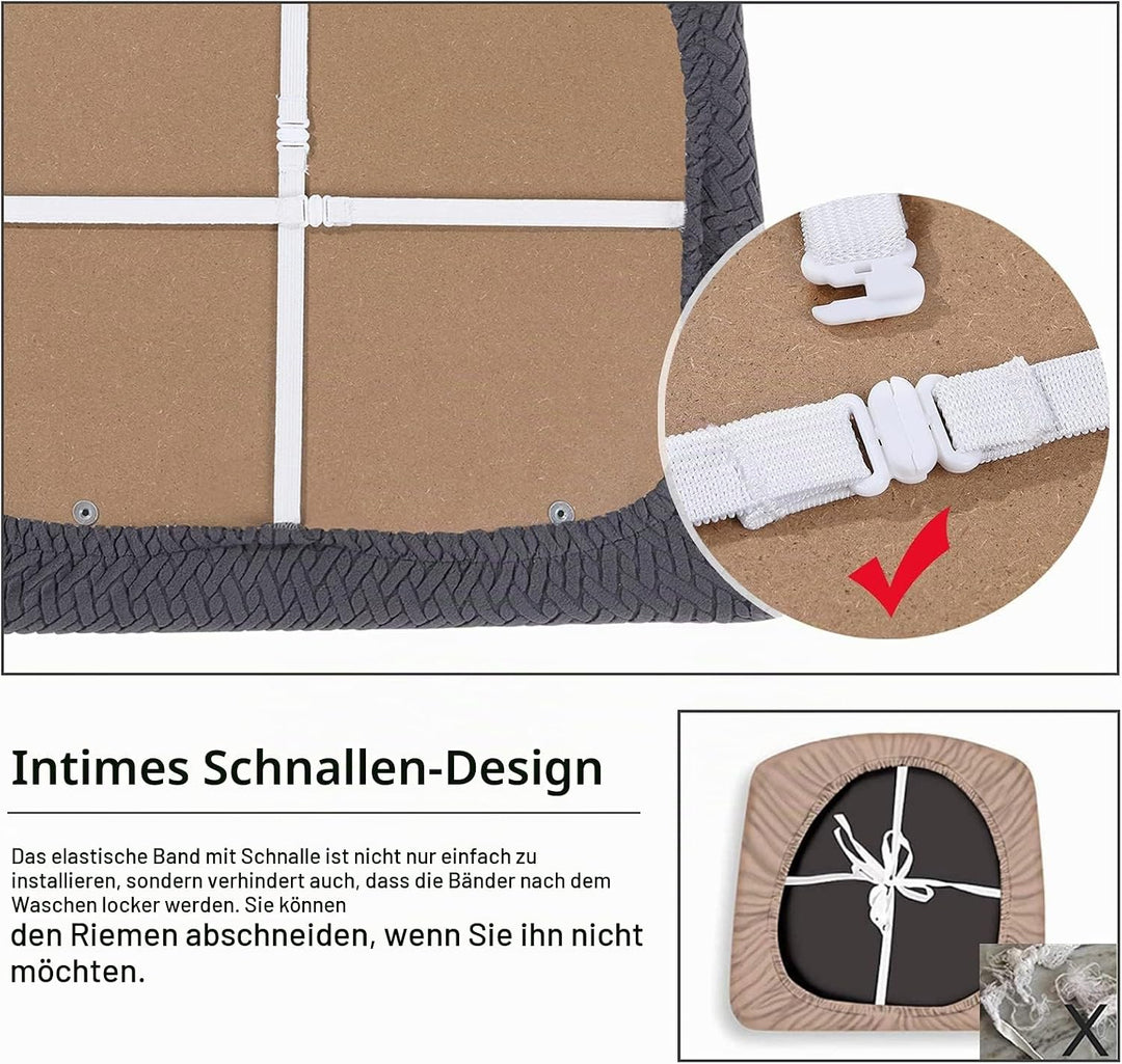 Homaxy Stuhlbezug Sitzfläche 6er Set, Stretch Bezug für Stühle Sitzbezüge für Esszimmerstühle Abwasc