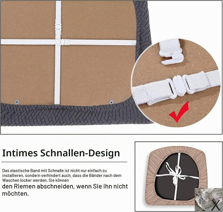 Homaxy Stuhlbezug Sitzfläche 6er Set, Stretch Bezug für Stühle Sitzbezüge für Esszimmerstühle Abwasc