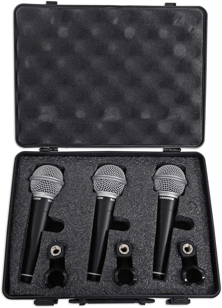Samson R21 Pack mit 3 dynamischen Mikrofonen (Nieren), Schwarz