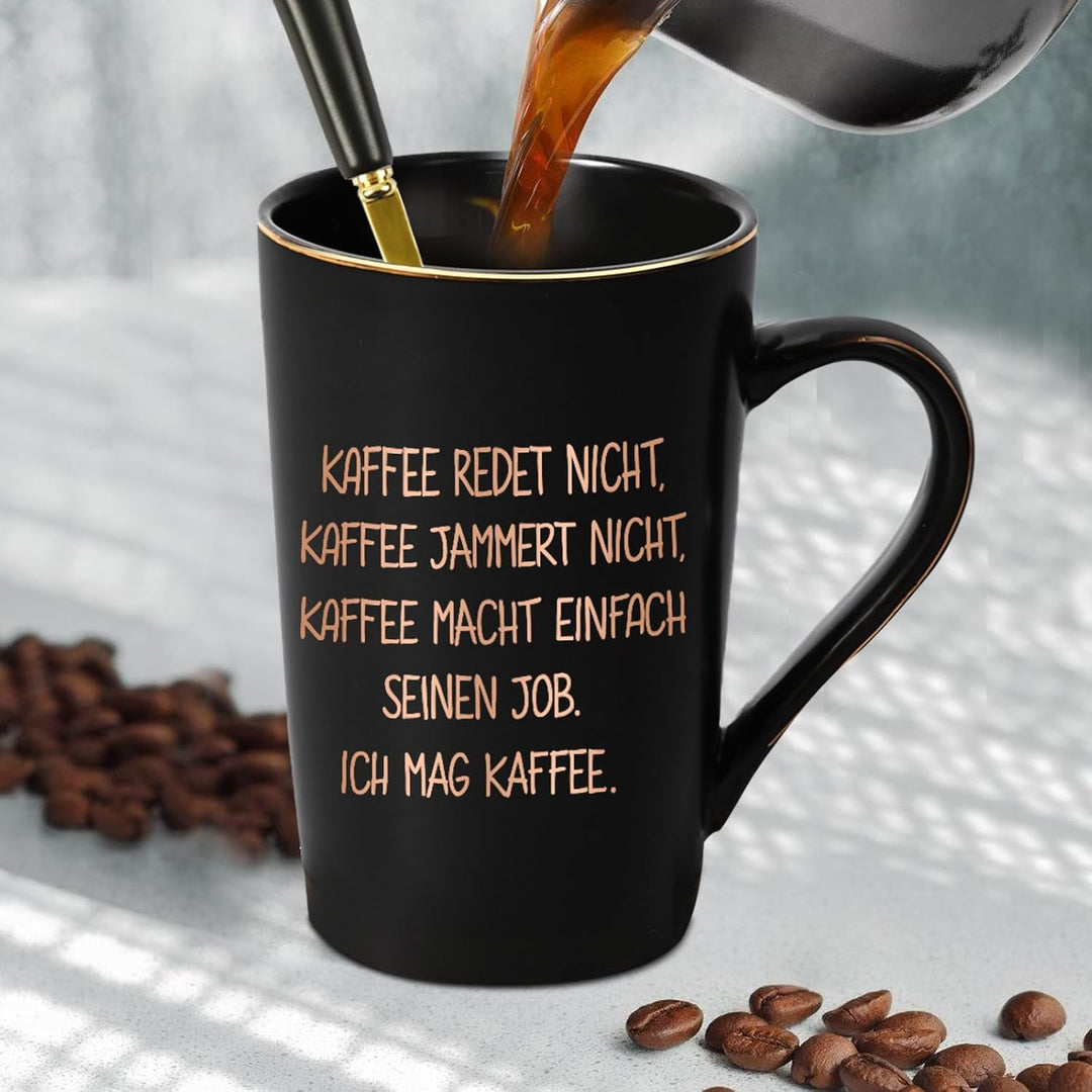 Diztoud Kaffeetasse Geschenk, Kaffee Geschenk, lustig Tasse mit spruch Kaffee macht einfach seinen J