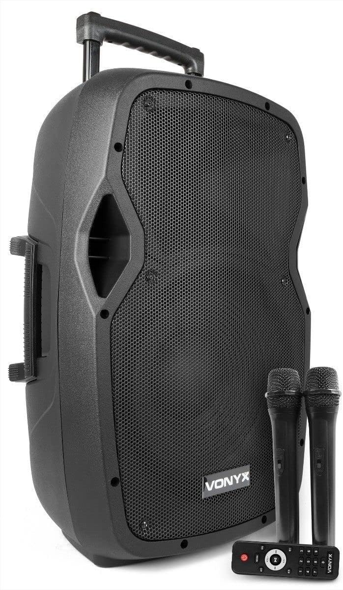 Vonyx AP1200PA - Mobile Partybox Bluetooth mit Akku, 600 Watt Party Lautsprecher mit Mikrofon, Musik