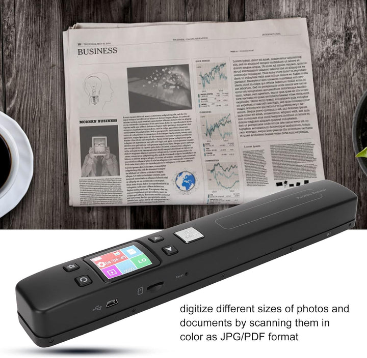 Yunseity Tragbarer Scanner, Tragbarer Farbscanner, WLAN-Dokumentenscanner, 1-klick-Scannen in PDF/JP