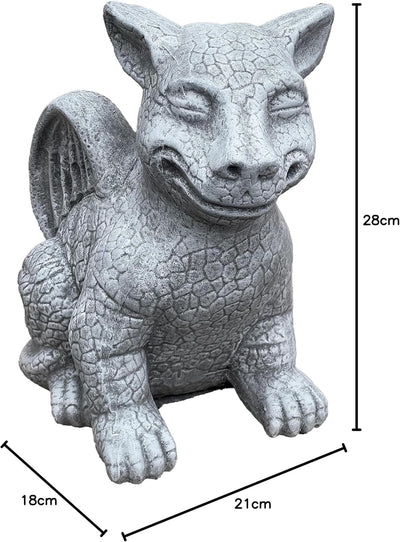 stoneandstyle Steinfigur Drachen Gargoyle frostfest Steinguss