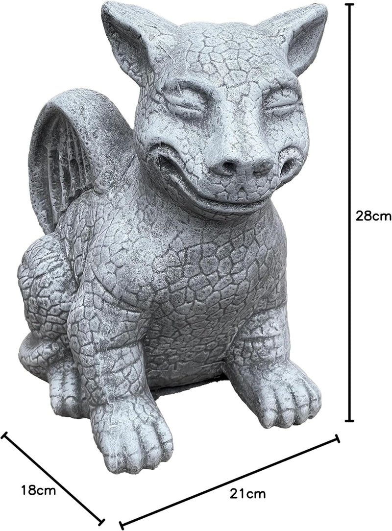 stoneandstyle Steinfigur Drachen Gargoyle frostfest Steinguss