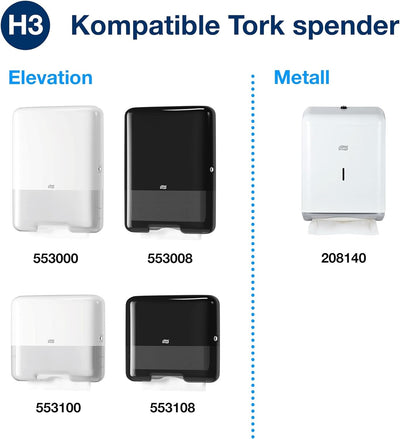 Tork grüne Zickzack Papierhandtücher Universal 290137 - H3 Falthandtücher für Papierhandtuchspender