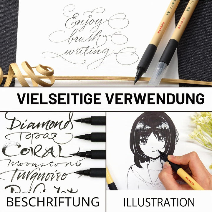 Kuretake Bimoji Brush Pen für Manga/Kalligraphie (5) 1, 1