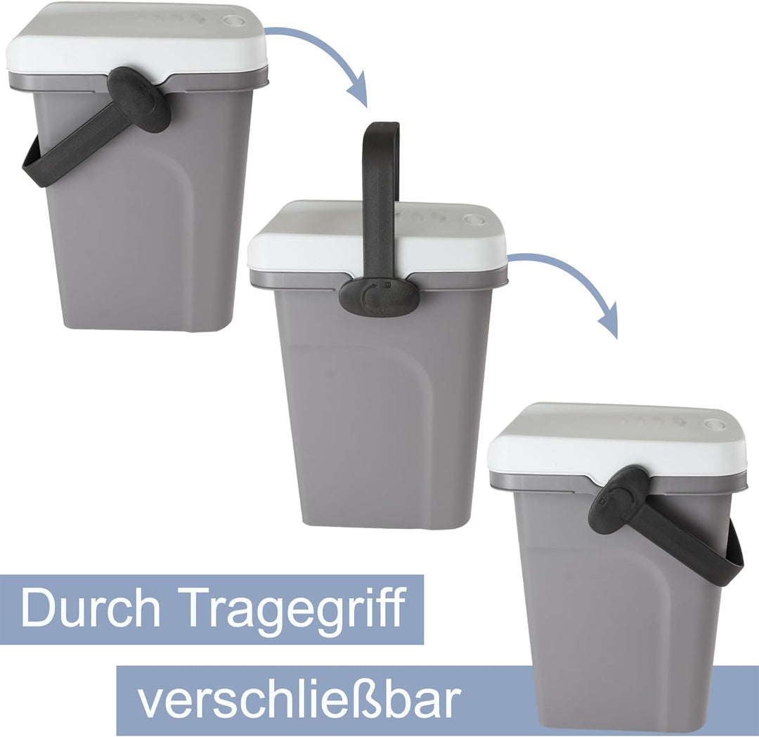 4x 7 Liter Windeleimer Geruchsdicht Blau Gelb Grün Weiss, Biomülleimer Küche, Bio Mülleimer Klein ve