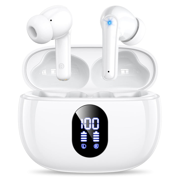 ZZU Bluetooth Kopfhörer Kabellos Bluetooth 5.4, in Ear Kopfhörer Bluetooth mit 4 ENC Mikrofon, LED A