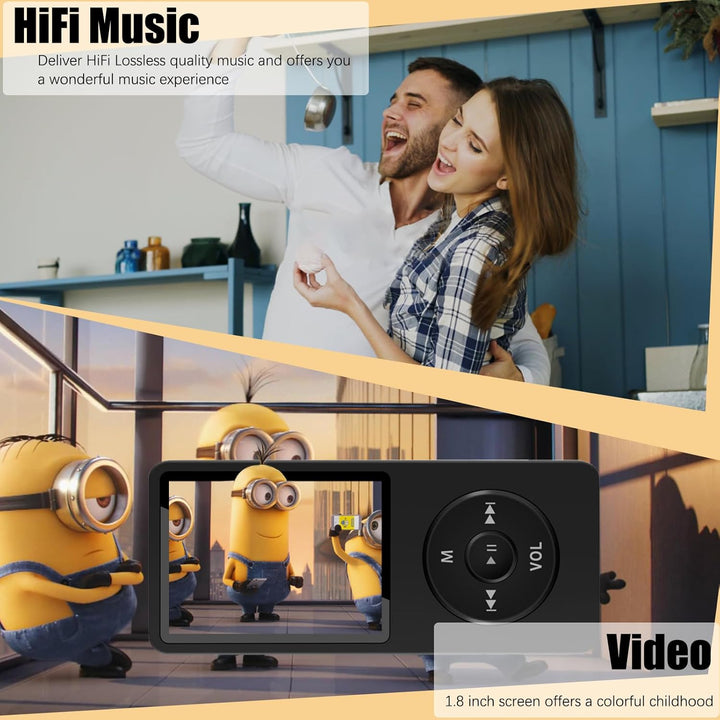 MP3-Player mit Bluetooth und Lautsprecher, 32 GB MP3-Musik-Player, Speichererweiterung bis zu 128 GB