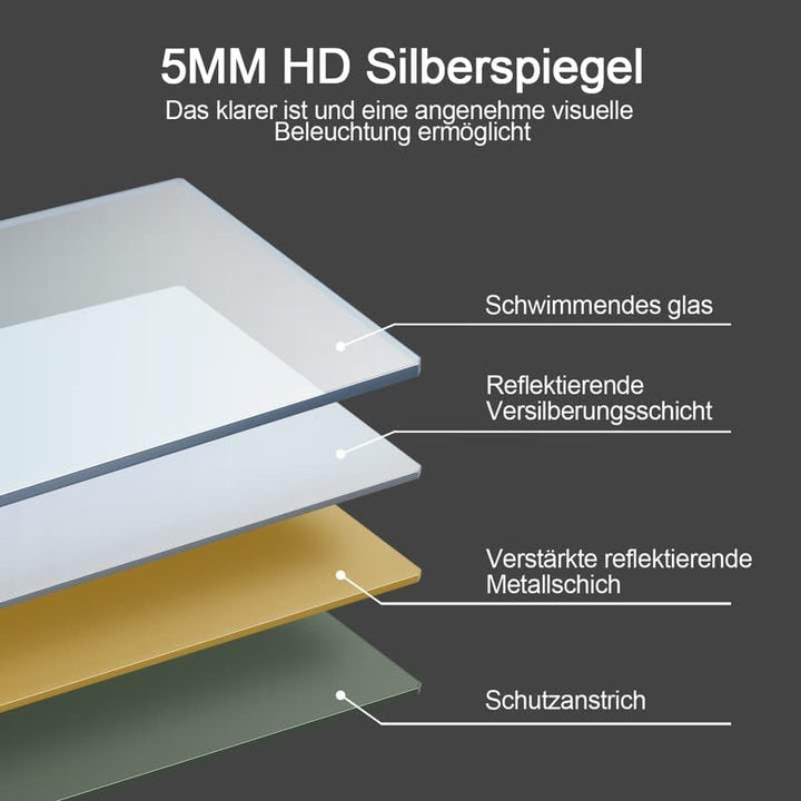 Spiegel Schwarz Wandspiegel 50x70cm Rechteckiger Badspiegel gross Wandmontage Badezimmerspiegel Meta