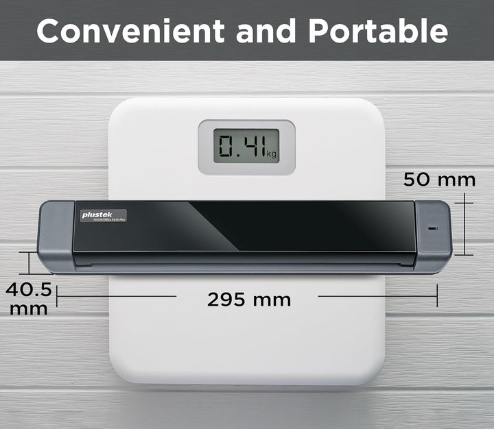 Plustek MobileOffice S410 Plus - mobiler Dokumentenscanner (600dpi, A4, USB) inkl. Plustek iDoc Soft