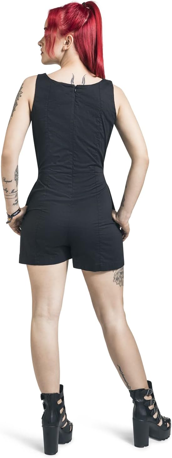 Queen Kerosin Basic Jumpsuit Frauen Jumpsuit schwarz M 55% Baumwolle, 45% Viskose Fashion & Style